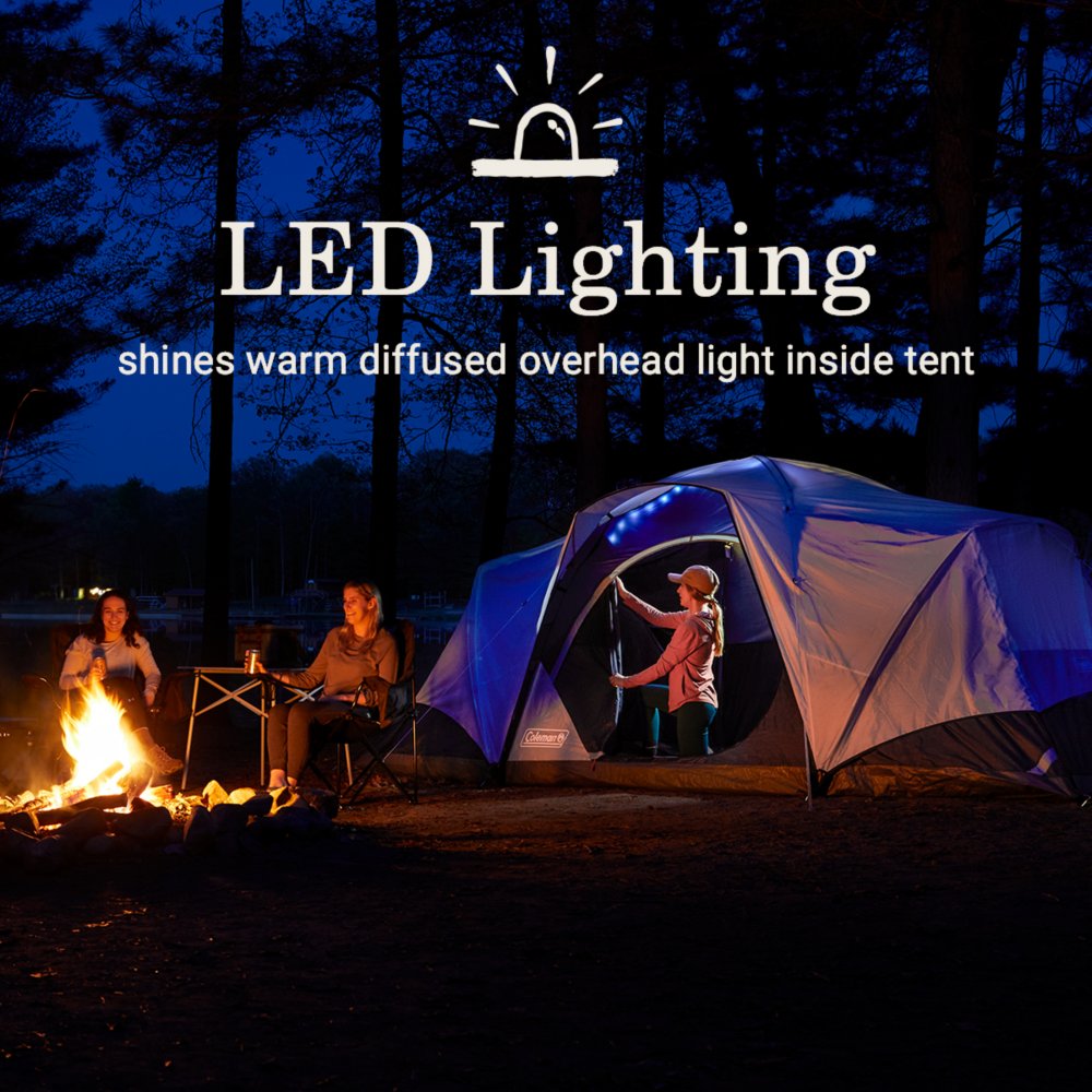 Coleman Skydome 4-Person Camp Tent with LED Lighting