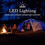 Three people around tent that has L E D lighting image number 2
