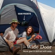Two people in tent with wide door and gear pockets image number 7