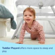 dream more threee in one travel bassinet's toddler playard offers more space to sleep and play image number 4