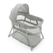 light gray baby playpen with a canopy image number 1