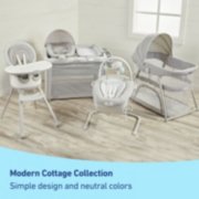 Baby collection including floor seat, high chair, booster seat, swing, playard, portable bassinet, travel changer, and more image number 3