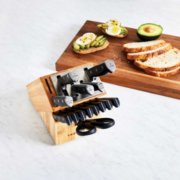 knife block with avocado toast on cutting board image number 6