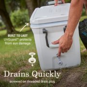 Cooler that drains quickly with screwed on threaded drain plug image number 3