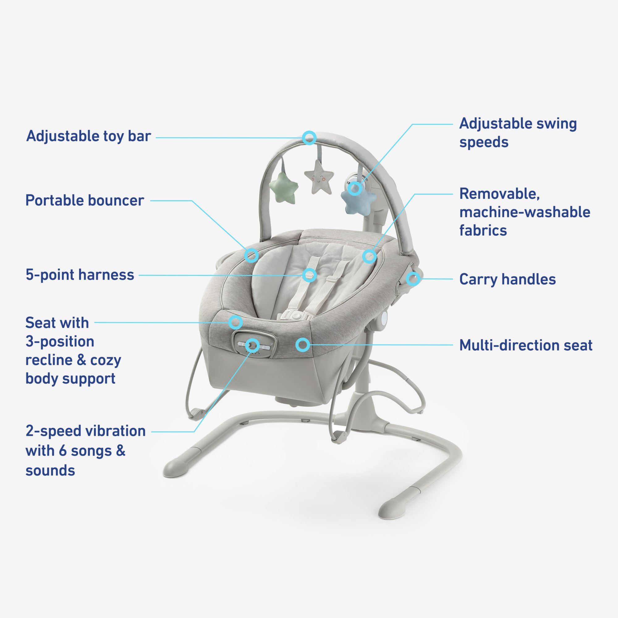 Soothe \'n Sway™ LX Swing with | Baby Bouncer Portable Graco