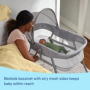 dream more two in one travel bassinet bedside bassinet with airy mesh sides keeps baby within reach image number 3
