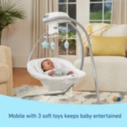mobile with 3 soft toys keeps baby entertained image number 3