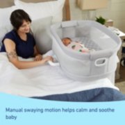dream more bedside bassinet D L X manual swaying motion helps calm and soothe baby image number 3