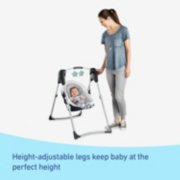 Graco Slim Spaces Compact Baby Swing, Space-Saving Design, Gray, Infant