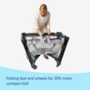 bassinet with folding feet and wheels for 20 percent more compact fold image number 2
