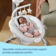 baby in swing with adjustable recline and cozy body support image number 4