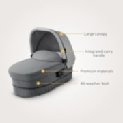 carry cot with large canopy integrated carry handle premium materials all weather boot image number 5