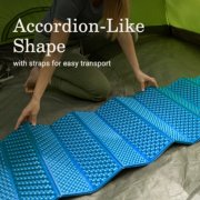 Easy to transport Rubbermaid camp pad with accordion like shape and straps image number 3