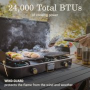 24,000 total BTUs of cooking power, wind guard protects the flame from the wind and weather image number 5