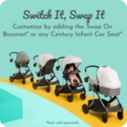 customize by adding the swap on bassinet 2 in 1 stand or included car seat image number 3