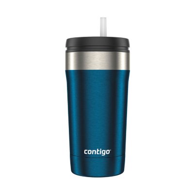 Luxe Stainless Steel Travel Tumbler with Spill-Proof Lid and Straw, 18oz