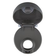 open lid of autopop stainless steel water bottle top view image number 4
