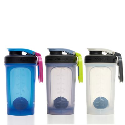 Shake & Go Fit 2.0, Mixer Bottle with Snap Lid, 20oz, Earl Grey/Blue Poppy/Salt, Ecomm 3-pack