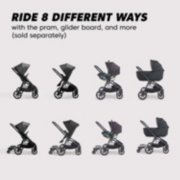 Baby jogger stroller rides 8 ways with pram, glider board and accessories sold separately image number 4