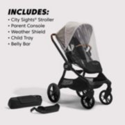 Baby jogger stroller includes parent console, weather shield, child tray and belly bar image number 4