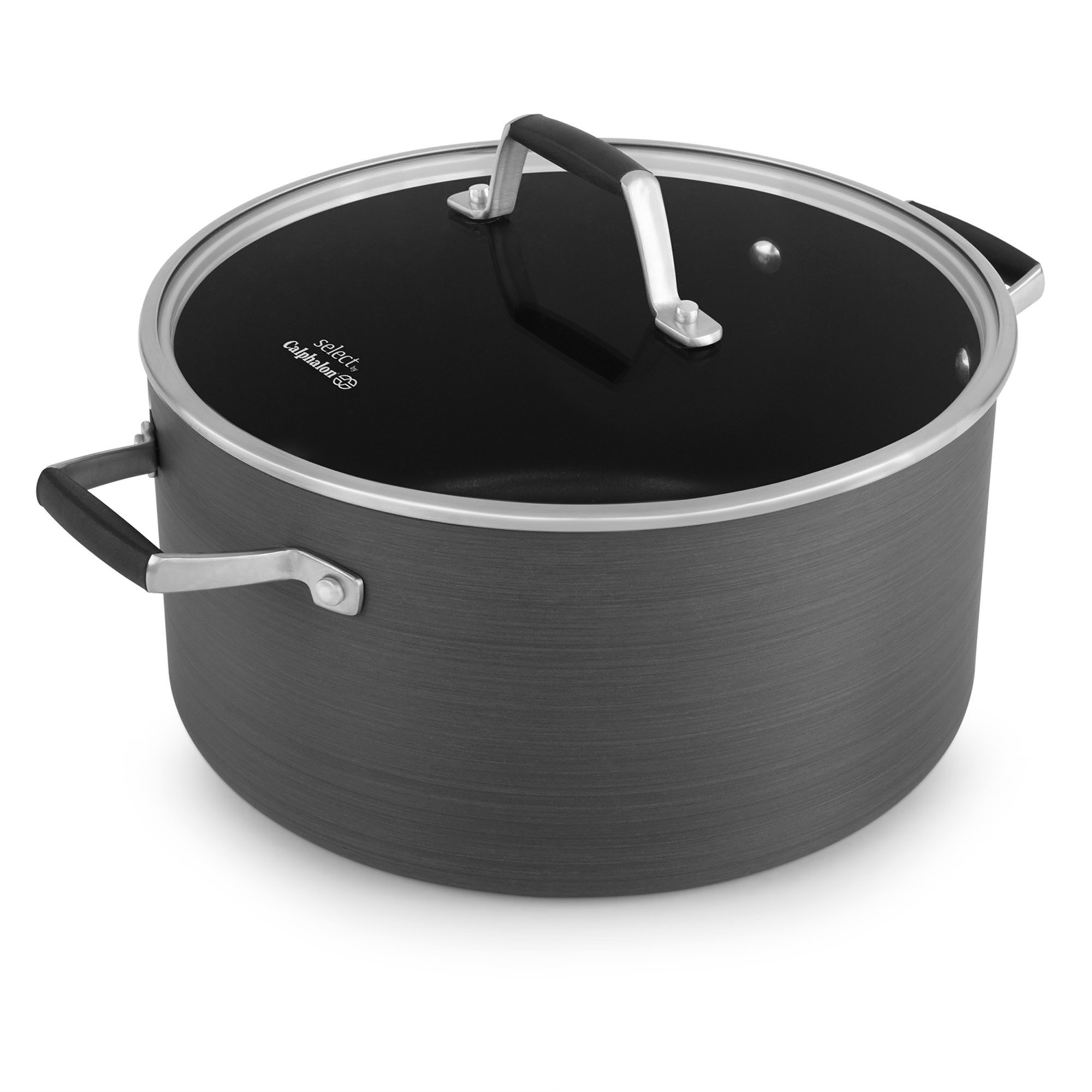 Calphalon Premier 8-Qt. Space-Saving Hard-Anodized Nonstick Stock Pot with Lid