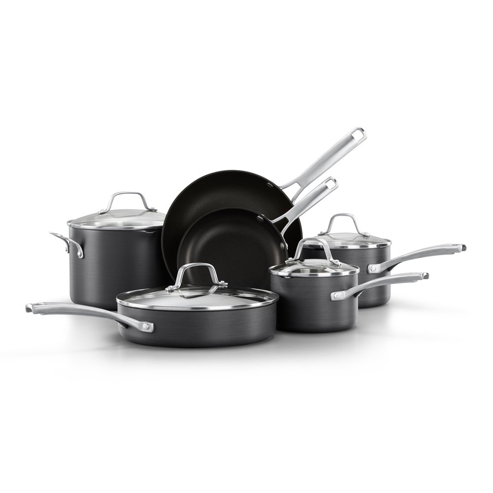  Calphalon Classic Hard-Anodized Nonstick Cookware Kitchen  Essentials Set, 6-Piece Pots and Pans Set: Home & Kitchen