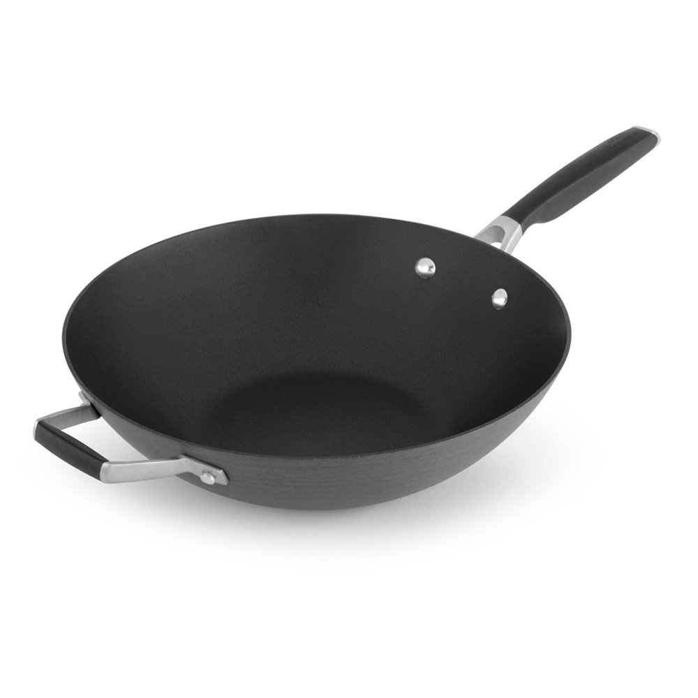 Wok Stir Fry Pan with Lid, Nonstick Woks Pan 12 Inch, 100% PFOA-Free  Coating, Non Stick Cooking Frying Pans with Detachable Wooden Handle,  Induction