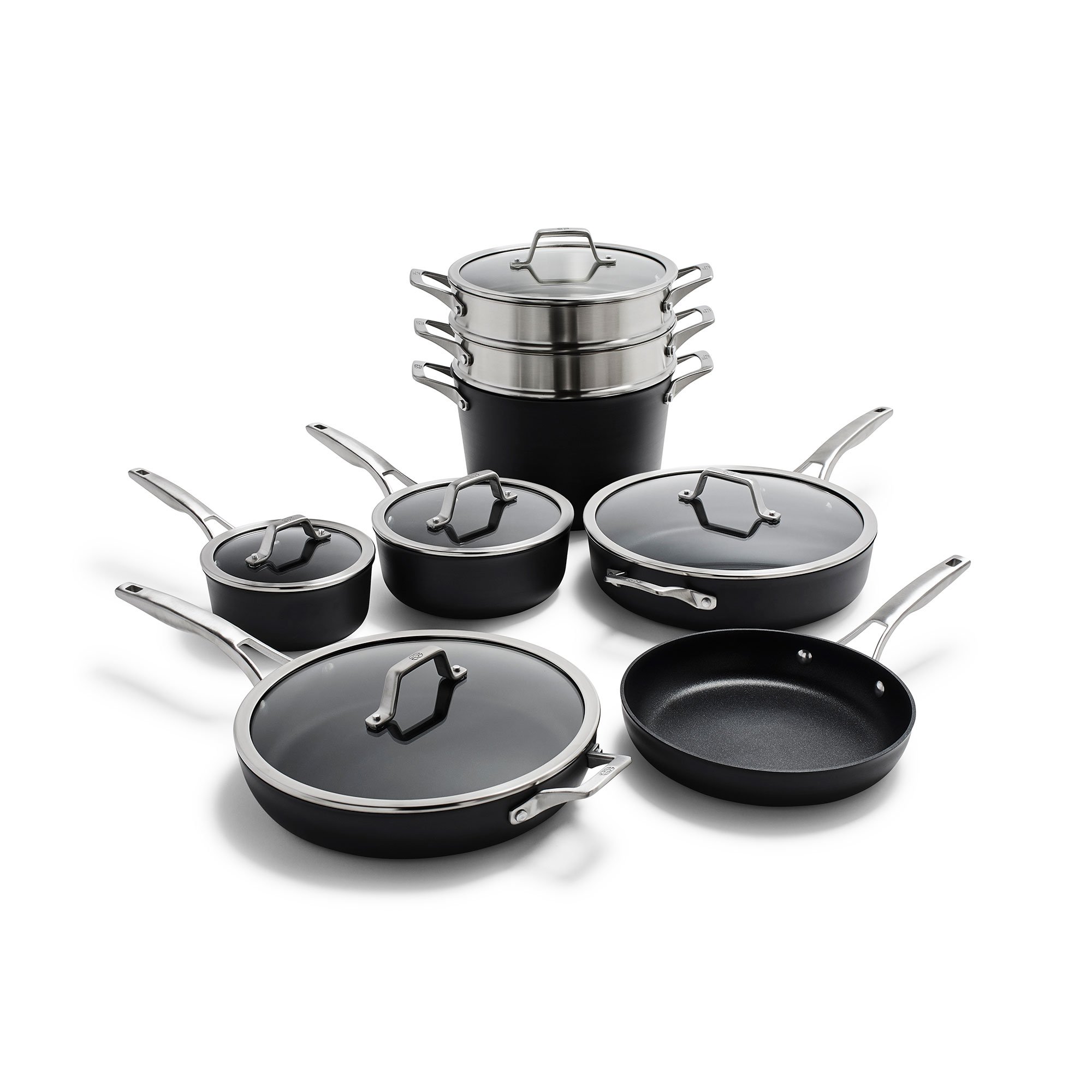Calphalon Premier Hard-Anodized Nonstick 13-Piece Cookware Set, Black