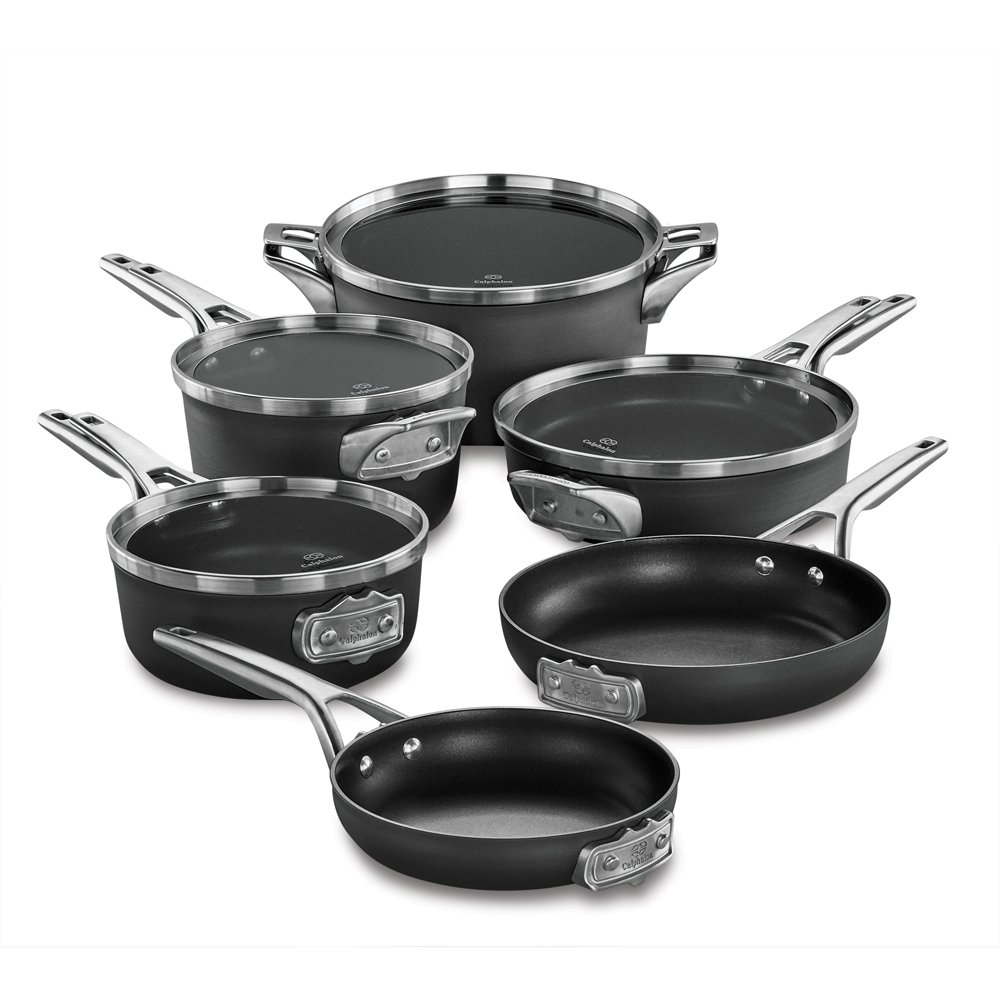 Best Buy: Calphalon Premier 10-Piece Cookware Set Black 2010637