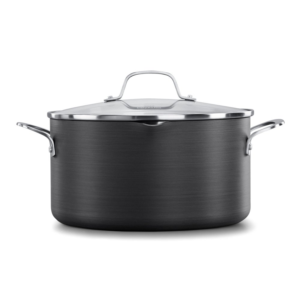 NEW All-Clad 7 Qt Anodized Essential Non-Stick Stock Pot Dutch Oven W/  Glass Lid