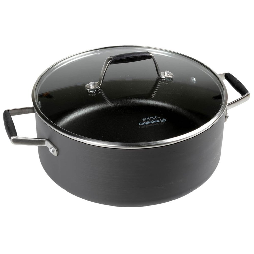 Calphalon Unison SEAR 5 Quart Nonstick Gray Dutch Oven Soup Pot with Lid  8785