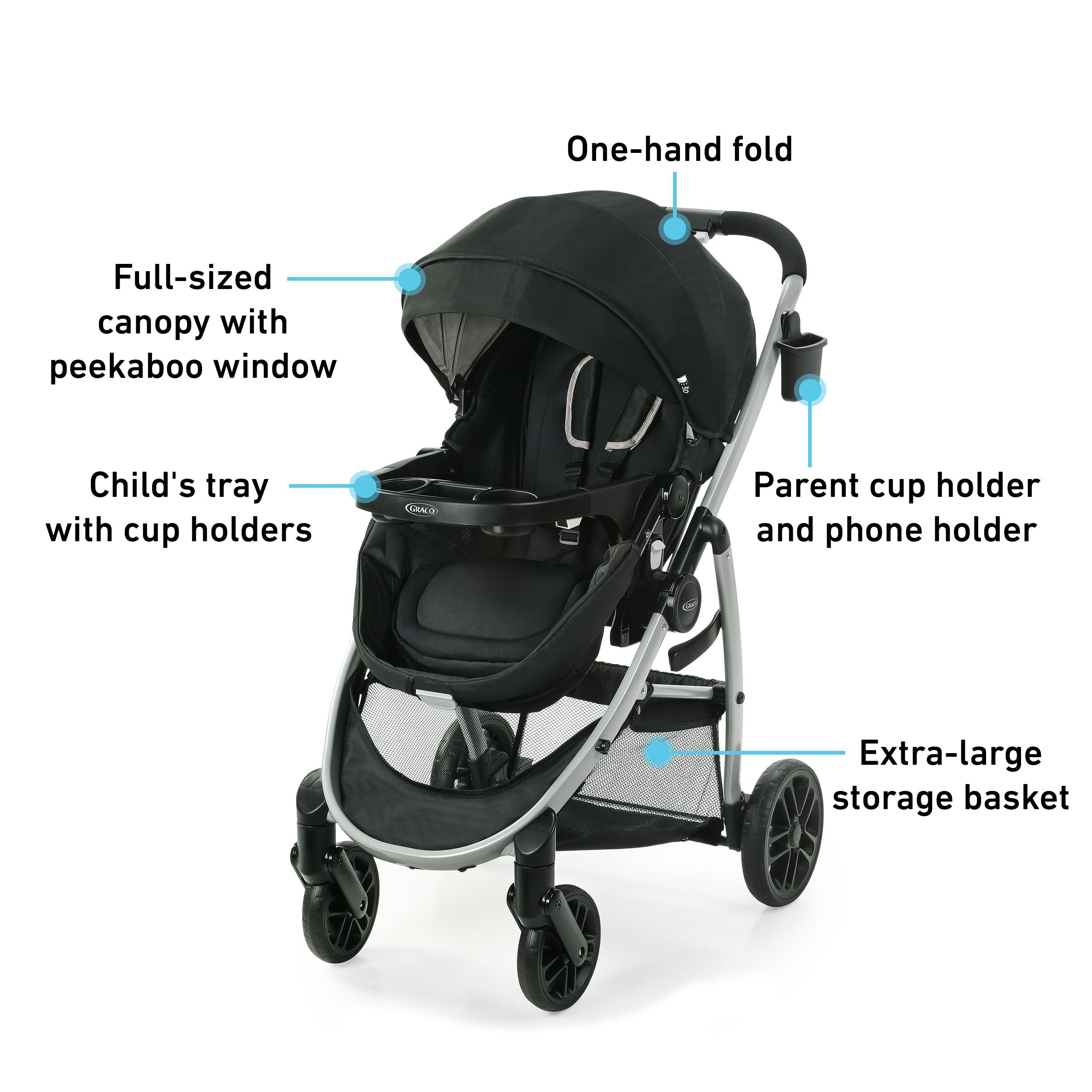 Stroller with best sale extra large canopy