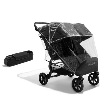 Double stroller with weather shield