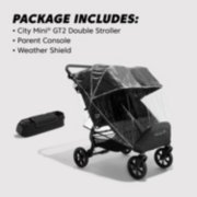 Double stroller with weather shield image number 2