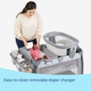 easy to clean removable diaper changer playpen bassinet image number 5
