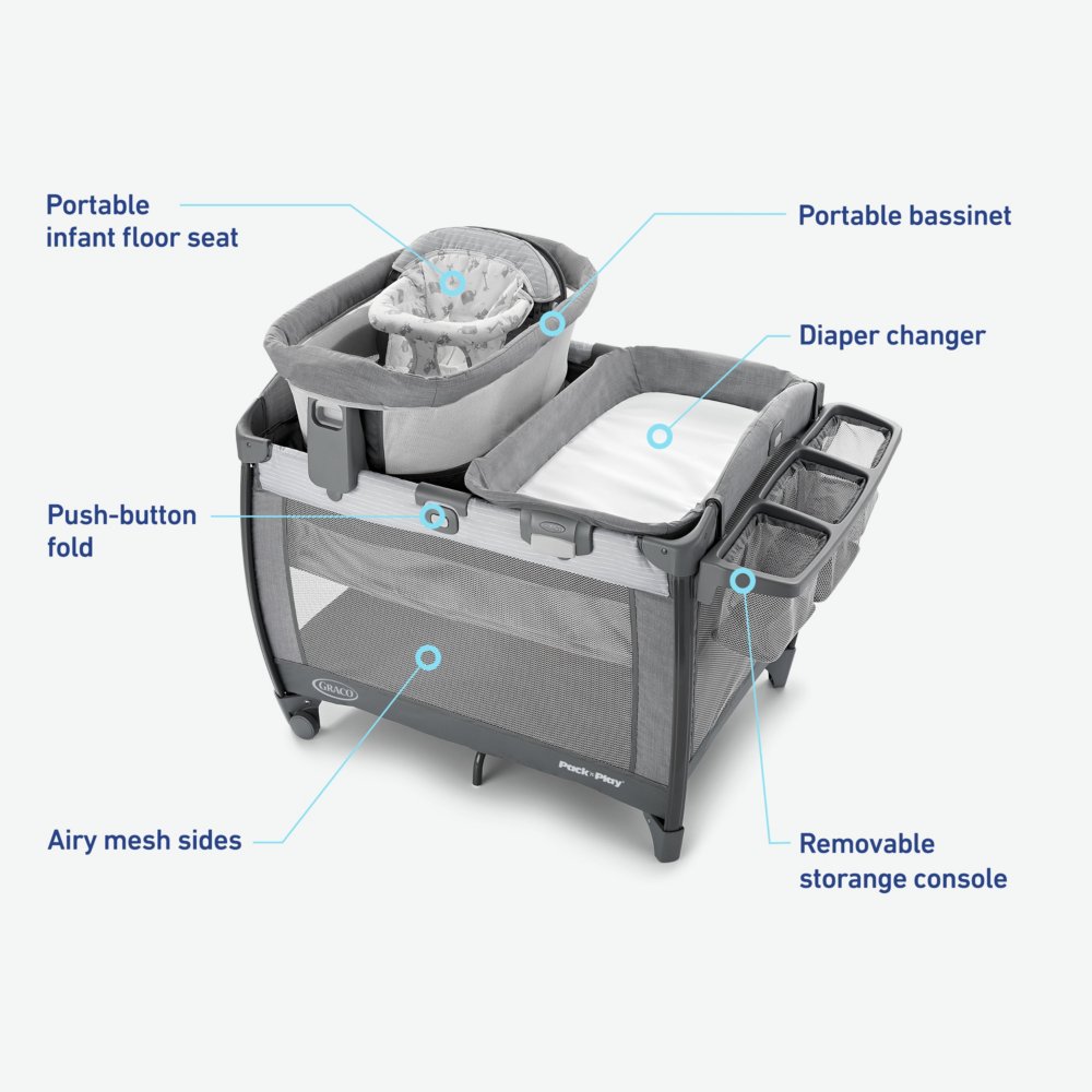 Pack n outlet play portable crib