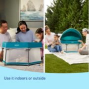 baby laying in travel lite portable bassinet use it indoors or outside image number 2
