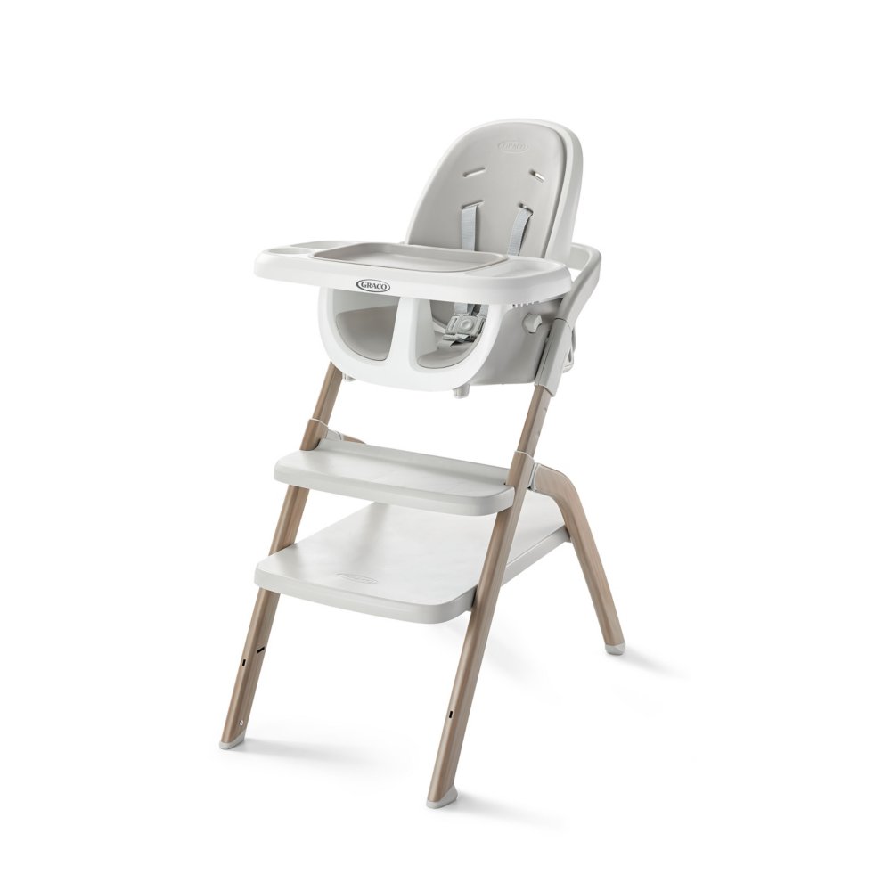 Ingenuity Baby Base 2-in-1 Convertible Feeding High Chair with Self Storing  Tray, Grey 