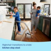 highchair transitions to a kids kitchen step stool at home image number 2