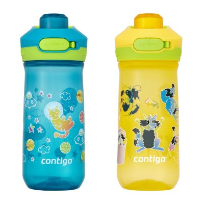 Contigo 14oz 2pk Plastic Cleanable Kids' Water Bottles Purple/Pink