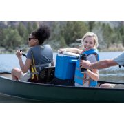 coleman 16 quart wheeled cooler in use on boat with insulated water bottle image number 7