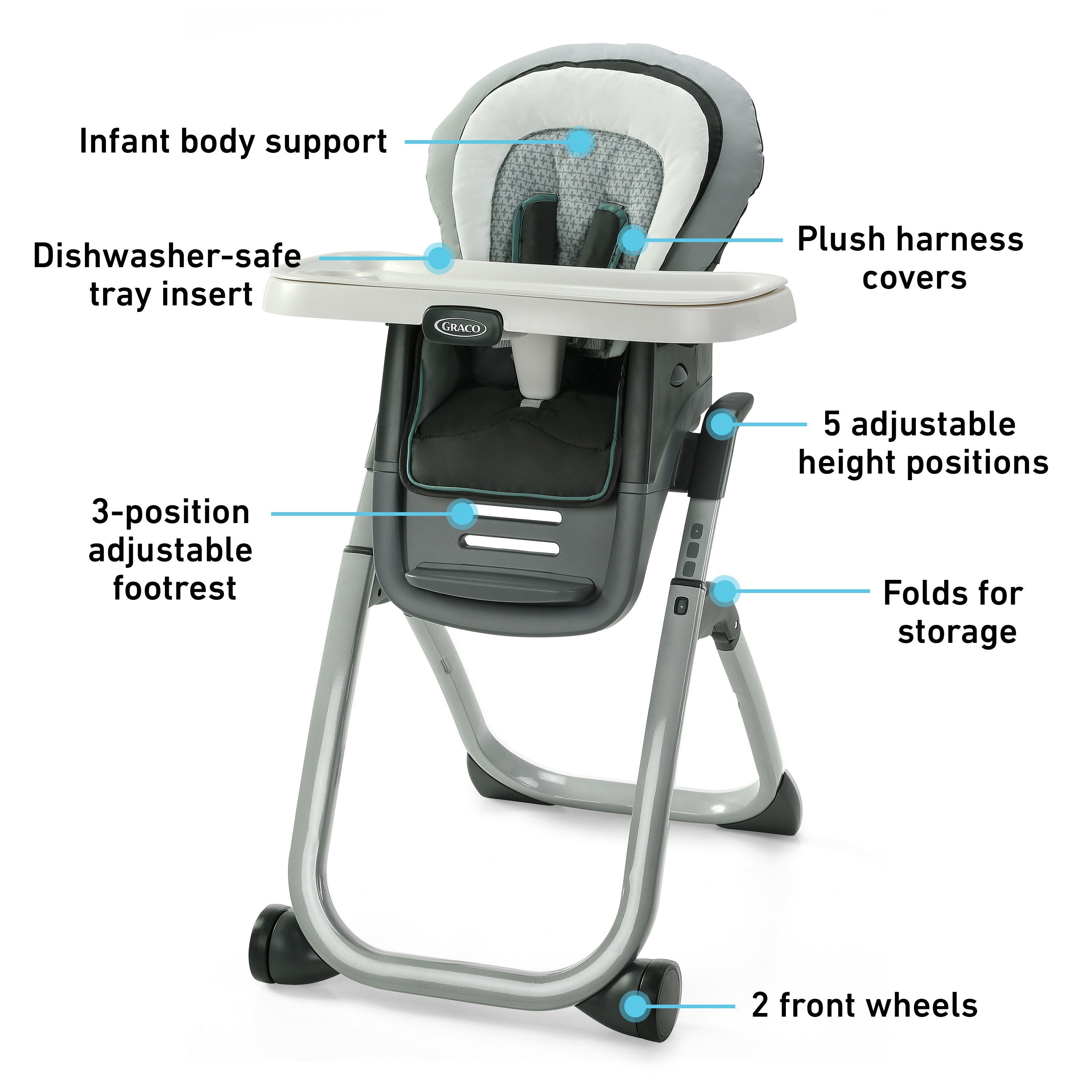 Graco made to store grow high chair