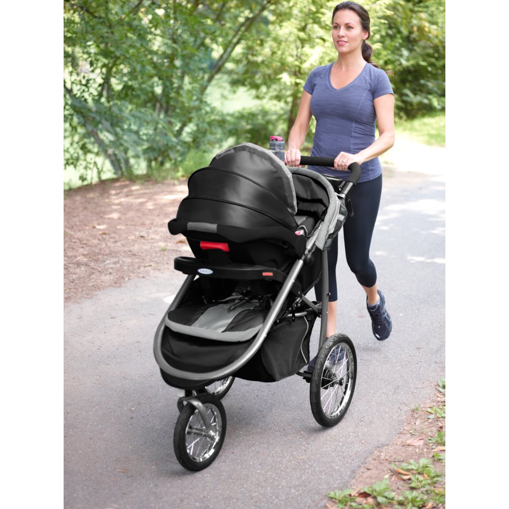 Jogging stroller with store infant car seat