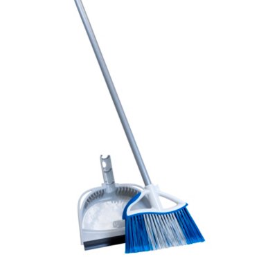 Quickie® Small Angle Broom + Dust Pan
