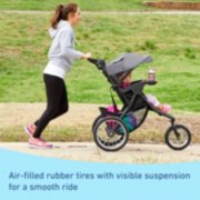 graco trax jogger 2.0 travel system stroller, air-filled rubber tires with visible suspension for a smooth ride image number 1