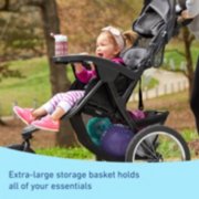 graco trax jogger 2.0 travel system stroller, extra-large storage basket holds all of your essentials image number 3