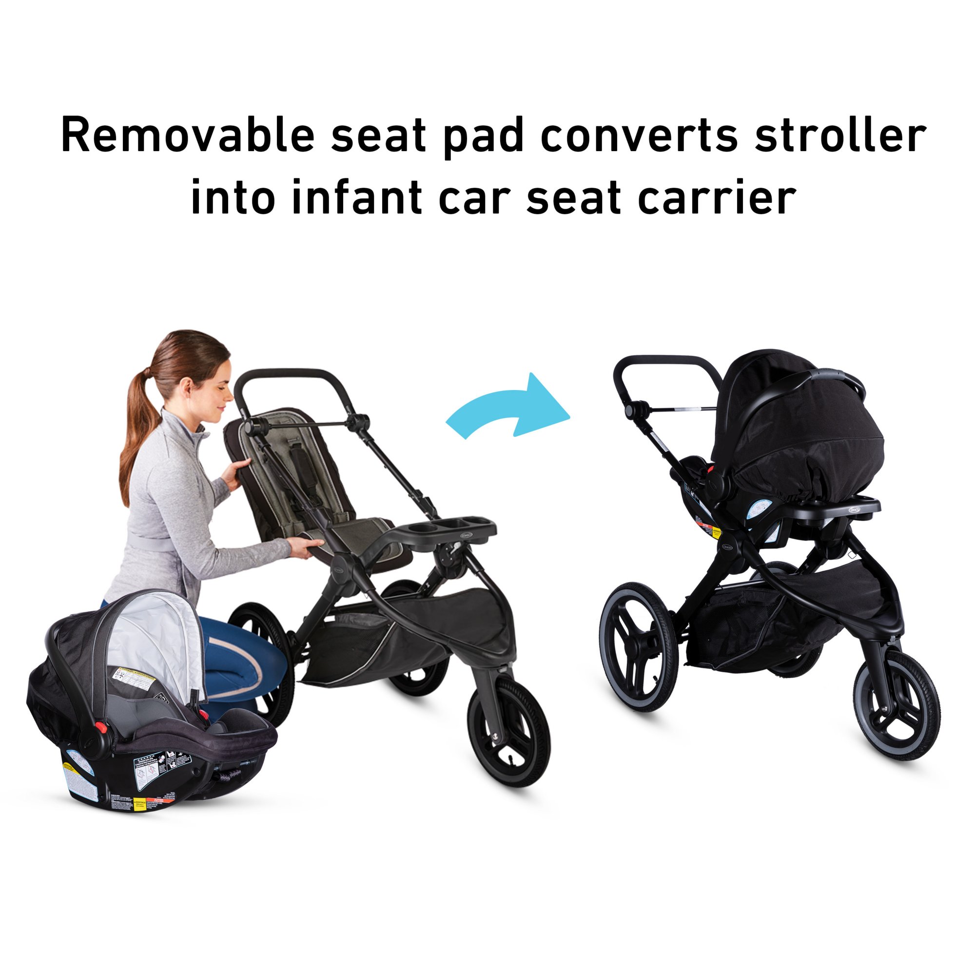 Hand Wrist Safety Black Strap Cord for Graco FitFold Jogger Baby Child Stroller 