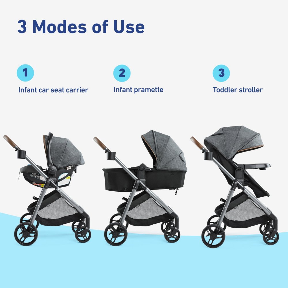 Graco Baby Modes Pramette 3 in 1 Bassinet Stroller Infant Car Seat Carrier NEW 