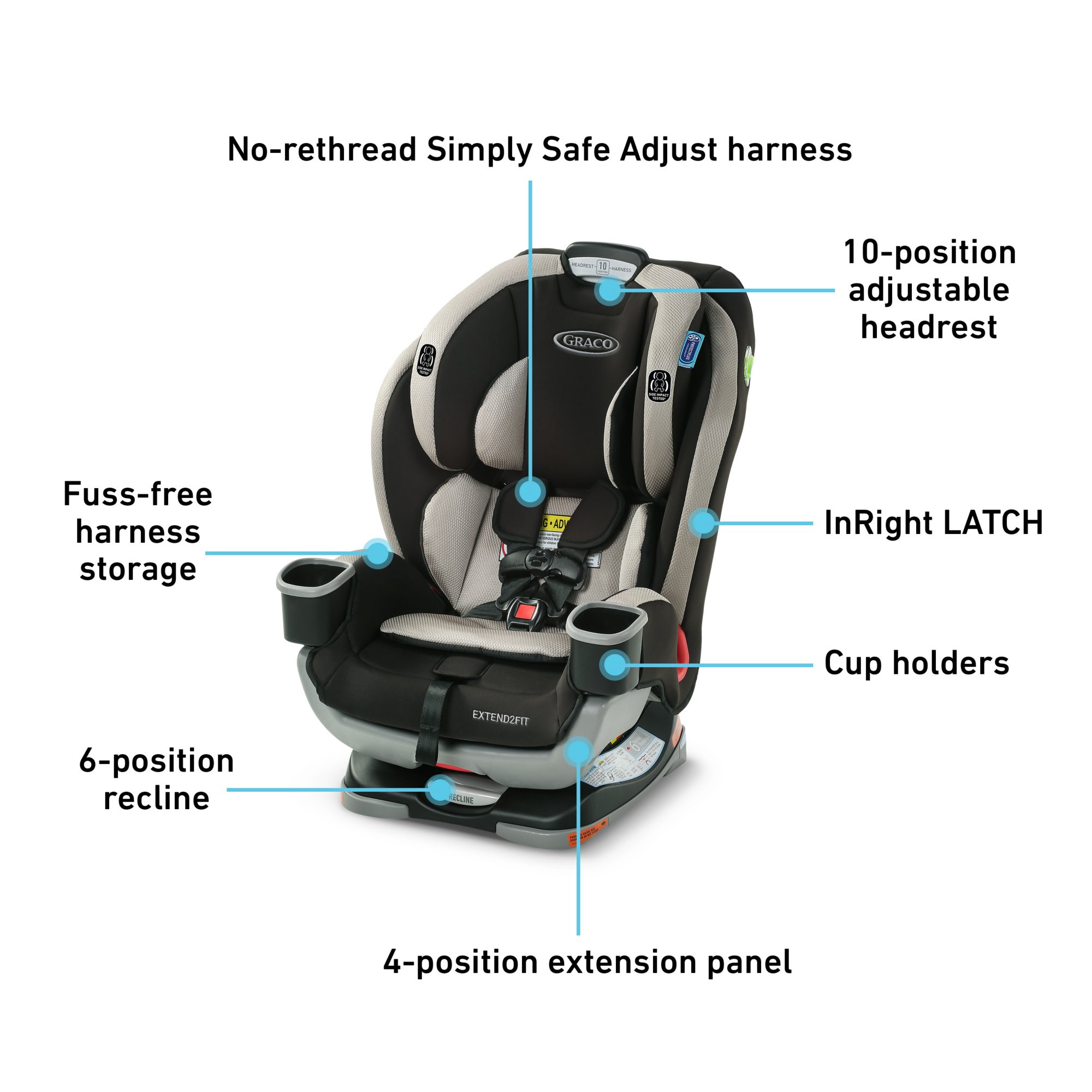 Graco car store seat strap release