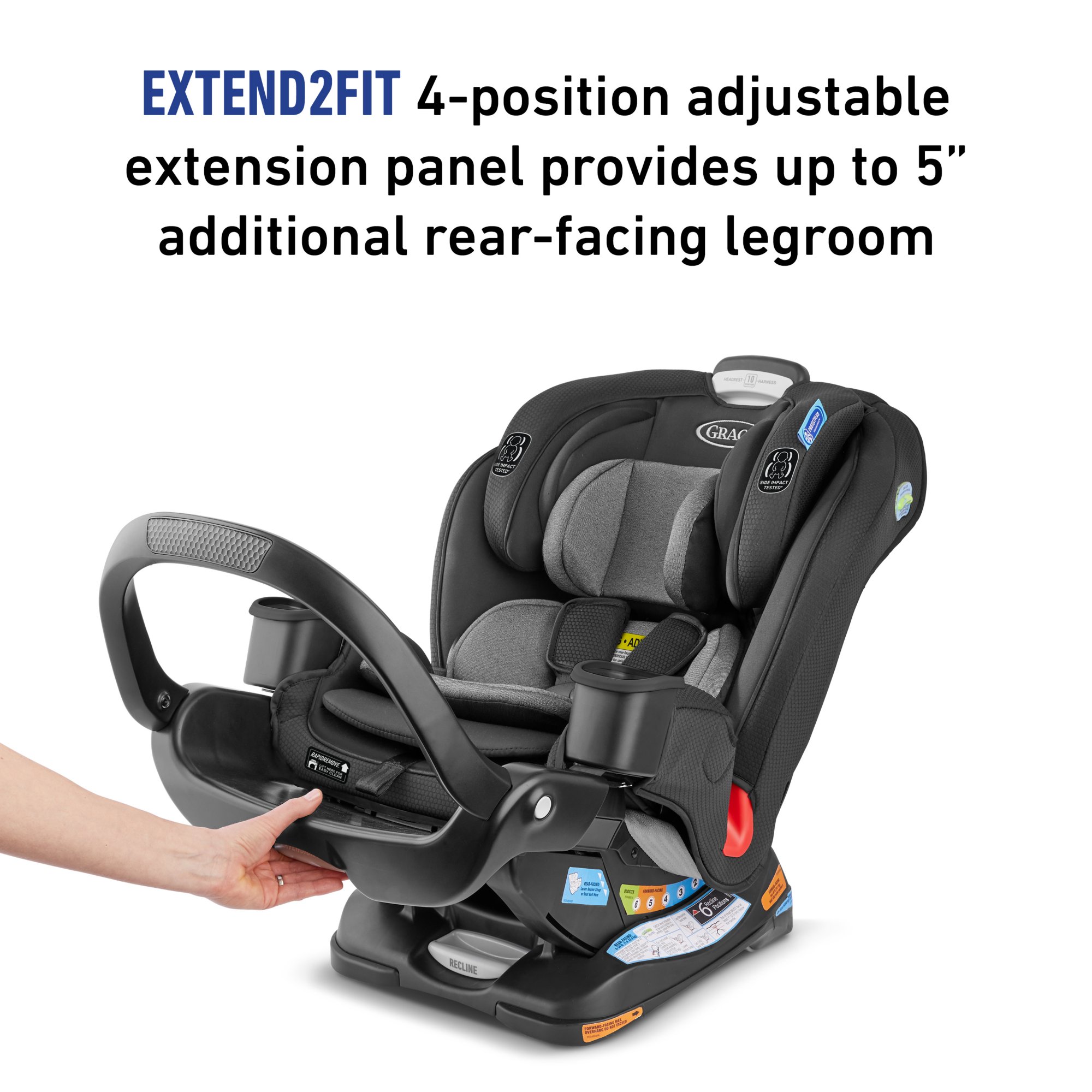 Graco SlimFit 3 in 1 Car Seat -Slim & Comfy Design Saves Space in Your Back  Seat, Darcie, One Size